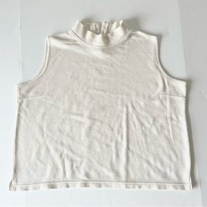 JK Knits Cream Mock Neck Sweater Vest 18/20